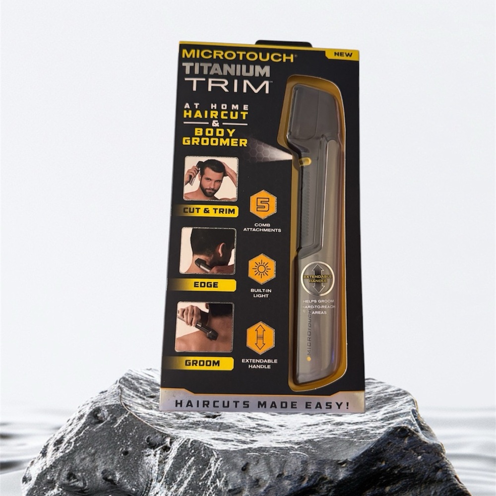 Silver and Black Grooming Tool with Precision Control